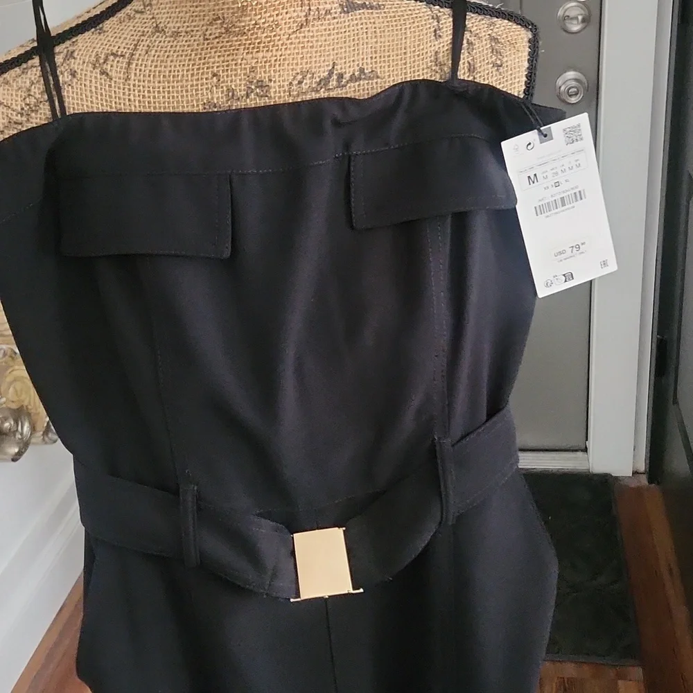 Zara Strapless Belted Cargo Jumpsuit NWT. Blogger's' FAVE - Picture 6 of 8